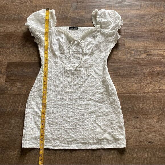 SHEIN White Dress Off Shoulder Feminine Multiway Cotton Medium Party - Picture 8 of 12